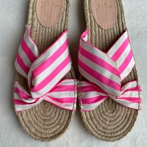 J.Crew Twisted knot espadrille slide on sandals